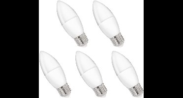 Spectrum LED Kaarslamp E27 4W - 230V - 340 Lumen - 4000K Neutraal Wit - Natuurlijk Licht - Energiezuinig - 5 stuks