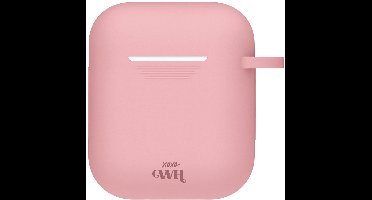 xoxo Wildhearts siliconen hoesje geschikt voor AirPods 1 & 2 - Silicone Case (Roze) - Beschermhoes met clip - Optimale bescherming - Roze