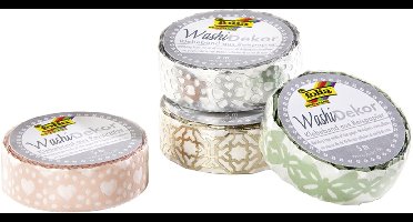 folia Deco-rand Washi-Dekor 'HARTJES', 15 mm x 5 m, roze