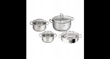 Tefal Duetto+ Pannenset RVS met Deksel 8 Delen - Inductie