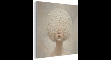 Akoestisch wandpaneel 50x50 cm - Vilt schilderij Dromerig - Beige - Paardenbloemzaadjes - Akoestische panelen - Geluidsdempende wanddecoratie - Geluidsisolatie woonkamer - Muurdecoratie geluidspanelen