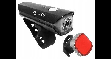 Fietslamp Set AERO 550LM Voor + SOLID 25LM Achter USB LED