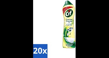 20 x Cif - Badkamer & Keuken - Schuurmiddel - Cream Lemon - 500 ml - Schoonmaakmiddel - Schuren - Vet Verwijderen - Kalkaanslag Verwijderen - Citrusgeur
