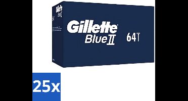 25 x Gillette - Blue 2 - Wegwerpscheermesjes - Duurzaam en comfortabel - 64 Scheermesjes - Scheermesjes - Wegwerpscheermesjes - Gillette Blue Ii - Scheerbeurt - Duurzaam Scheermesje