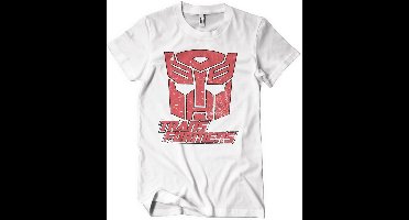 Transformers Washed Autobots Duotone Shield T-Shirt White-L