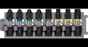 Bosch PRO Slagmoer-mengverpakking PH2(x2); PZ2(x2); H5; T20; T25;...