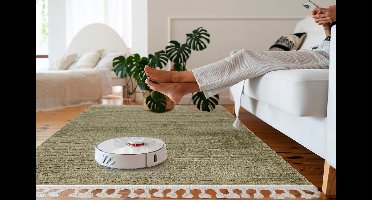 Mazovia Vloerkleed Groen Geometrische Bogen - Woonkamer, slaapkamer, eetkamer, kantoor - Middellange Pool Rechthoek OEKO-TEX® Certificaat Retro - 160 x 230 cm