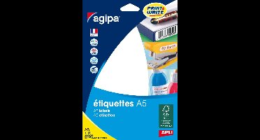 Universele etiketten, 38,5 x 65 mm, wit