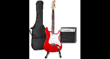 Elektrische gitaar met gitaar versterker - MAX Gigkit 4/4 - Perfect voor beginners - incl. gitaar standaard, gitaar stemapparaat, gitaartas en plectrum - Rood