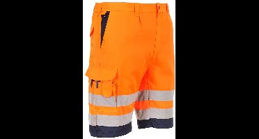 Portwest Hi-Vis lichtgewicht polykatoen korte broek L043 - Oranje/Marine - S