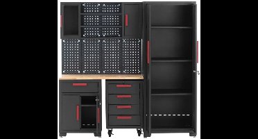 Werkbank – Werkplaatsmeubilair – Werkplaatsset – Werktafel – Opbergsysteem – Stalen Constructie – Werkblad 120x43 cm Draagkracht 200 kg