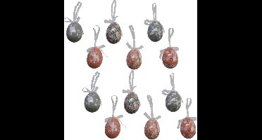 Decoris Paaseieren - 12x stuks - foam - paasversiering - 6 cm - paasei - pasen - paasdecoratie