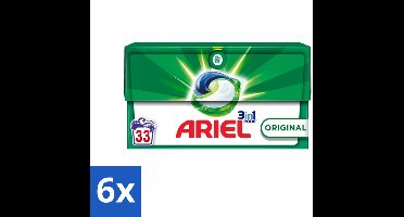 Ariel - 3in1 Wasmiddel Pods - Original - 33 Pods - Voordeelverpakking - 6 stuks