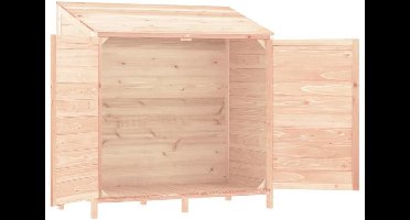 Buitenopslag – Tuinkast – Opbergbox – Tuinkisten – Tuinhuisje – Donkerbruin Marrone – Massief Vurenhout – Stevige Metalen Zijkanten – 102x52x112 cm – Duurzaam & Ruim
