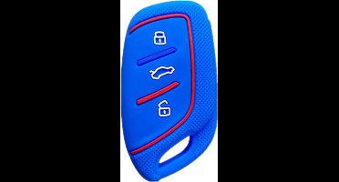 Inovra - Honingraatpatroon autosleutelhoes voor Roewe RX3 RX8 ERX5 I6 I5 - Inclusief 3 knoppen - Blauw - Siliconen - MG4 MG5 MG6 MG ZS EV HS EHS ZX GT