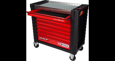 KS TOOLS PERFORMANCEplus P25 ZWART/ROT Werkplaatswagen met 8 lade...