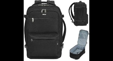 Handgepäck-rugzak 45x36x20cm voor vliegtuigmaatschappijen, Onderste reisrugzak met waterproof vak, Geschikt voor 17-inch laptops