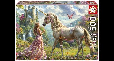 Educa - Puzzel 500 stukjes - Feeën, Unicorns en Vlinders