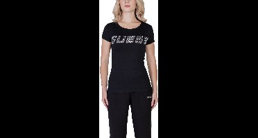 Rhinestone Guess Logo Tee Wo - Black Shirts