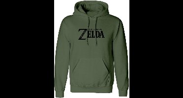The Legend Of Zelda Logo and Shield Unisex Trui met capuchon - olijf - XXL