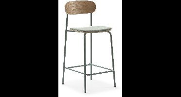 Arno - Set van 2 barkrukken van stof en metaal, 66 cm