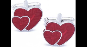 Manchetknopen - Hartjes Harten Rood