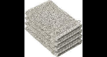 De Witte Lietaer Washandjes Stephanie Dove - 15 x 21 cm - set 4 stuks - Grijs - Katoen