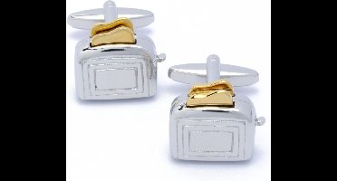 Manchetknopen - Broodrooster met Brood Goud en Zilver