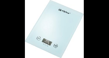 alpina Keukenweegschaal Digitaal - Weegschaal Keuken in gr, lb, oz en ml - Precisie Weegschaal met Tarra Functie - Keuken Accessoires - 22 x 15,5 cm - Wit
