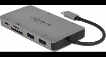 DeLOCK 87735 laptop dock & poortreplicator Bedraad USB 3.2 Gen 1 (3.1 Gen 1) Type-C Grijs
