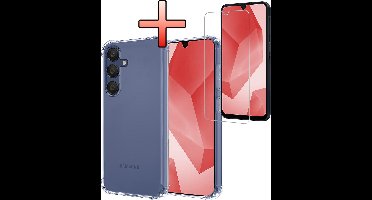 Hoesje - Met Screenprotector - Geschikt voor Samsung Galaxy A16 - Sterk & Shockproof - Siliconen Case - Back Cover - Telefoon Hoes - Shock Proof - Transparant
