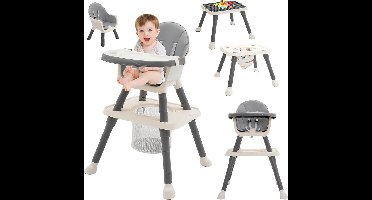 ApexArte® Kinderzetel - Eetstoel Baby 6 Maanden en Ouder - Kinder Eetstoel - Kinderstoel - Inklapbare Eetstoel - Grijs