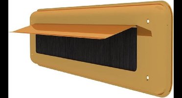 Tochtklep - Messing gepolijst - Aluminium - door-line - Binnen Messing Gepolijst - 84x340 mm - Inclusief - 52.00.130