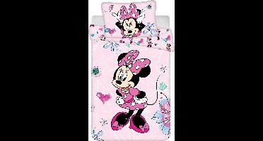 Disney Minnie Mouse BABY Dekbedovertrek, Flower - 135 x 100 + 40 x 60 cm - Katoen