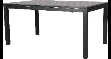 Dory tuintafel, incl. 2 inlegplaten L 160-260 cm zwart/grijs.