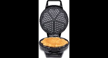 alpina Wafelmaker Hartvorm - Wafelijzer Hartvorm - Wafelmaker voor Hartwafels - Belgisch Wafelijzer 1000W - Zwart