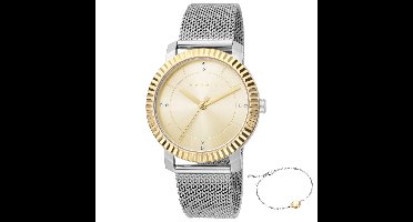 Esprit dames horloge ES1L184M0045 - polshorloge - 5ATM - gratis armband - Zilver en Goud kleur