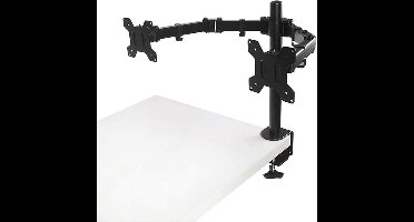 LuxeBass Monitor Beugel Monitor Arm 2 Schermen met Klembevestiging | Monitorhouder voor Tafel of Bureau | VESA 75x75 en 100x100 - LB621