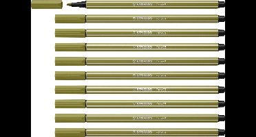 STABILO Pen 68 - Premium Viltstift - Moddergroen - Doos 10 stuks