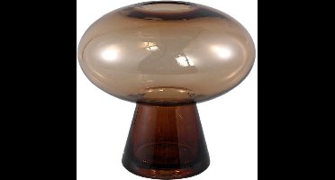 PTMD Minty Vaas - 21 x 21 x 20 cm - Glas - Bruin