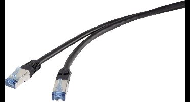 Renkforce RF-4673690 RJ45 Netwerkkabel, patchkabel CAT 6A S/FTP 5.00 m Zwart UV-bestendig 1 stuk(s)