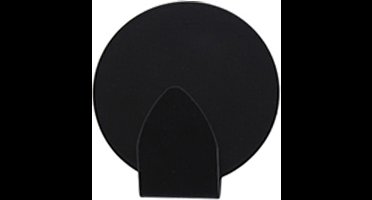 Excellent houseware - Zelfklevende ophang haakjes - zwart - 2x stuks - rvs - handdoeken - theedoeken