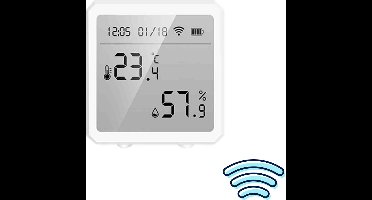 Currero Kamerthermometer - Thermometer Binnen - Weerstation - Thermo Hygrometer - Met Buitensensor - Werkt op Alexa en Google Home