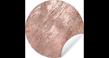 WallCircle - Muurstickers - Behangcirkel - Marmer - Rosé - Goud - ⌀ 30 cm - Muurcirkel - Zelfklevend - Ronde Behangsticker
