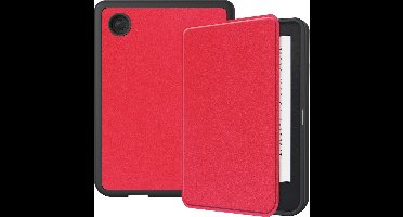 E-reader Hoes geschikt voor Kobo Clara 2E - Sleepcover - Auto/Wake functie - Magnetische sluiting - Rood