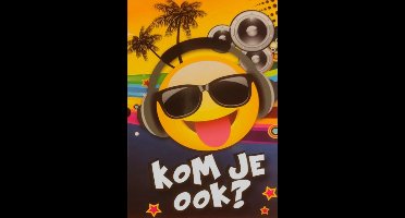 Uitnodigingskaarten - Emoticon - Tropical DJ - 6st.
