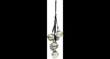 PTMD Kersthanger 30 cm - uimodel oudzilver - Xmas Mudi glass copper assorti onion hanger