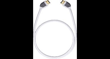Oehlbach HDMI Aansluitkabel HDMI-A stekker, HDMI-A stekker 0.75 m Wit 92570 Ultra HD-HDMI met ethernet, Audio Return Ch