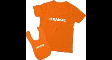 Matching shirt/slabbetje Vader & Kind | Oranje