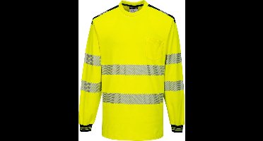 Portwest PW3 Hi-Vis T-shirt met lange mouw T185 - Geel/Marine - XL
